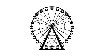 Black and white ferris wheel illustration a striking silhouette © Taylor