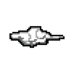 Fototapeta premium Pixel art white cloud or smoke element object isolated