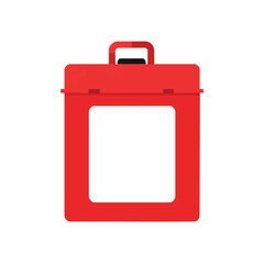 Obraz premium Red Luggage or Briefcase Icon for Travel or Business Concept