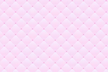 Naklejka premium Luxurious light pink fabric texture featuring classic diamond quilting and subtle button accents for a chic design and elegant upholstered background