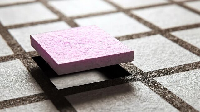 Elevated Magenta Grid Tile Symbolizing Strategic Business Milestone Achievement.