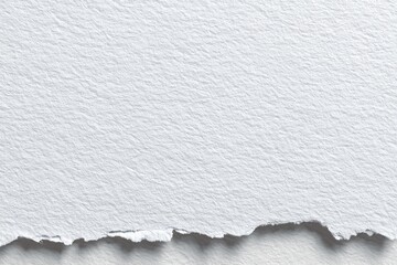 Close-up of textured, torn white paper, showing detailed fibrous surface