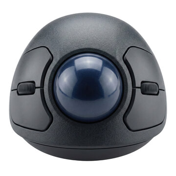 Ergonomic computer trackball mouse with blue ball