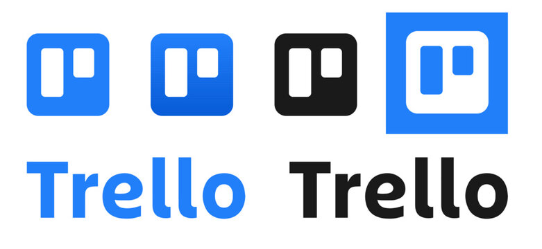 Trello logo vector set. Social media icon, task management.