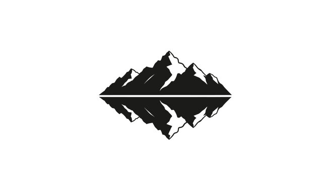 Abstract mountain range reflection with a striking black silhouette