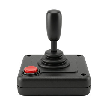 Retro arcade joystick with red fire button