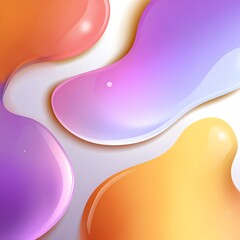 A colorful abstract illustration of vibrant liquid shapes on a white background
