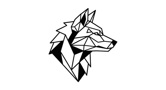 Geometric wolf head illustration modern graphic design for various applications