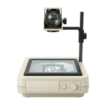 Retro overhead transparency projector for school presentations