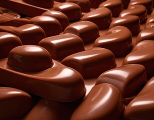 Obraz premium Smooth Chocolate Confectionery on Display with Elegant Glossy Finish