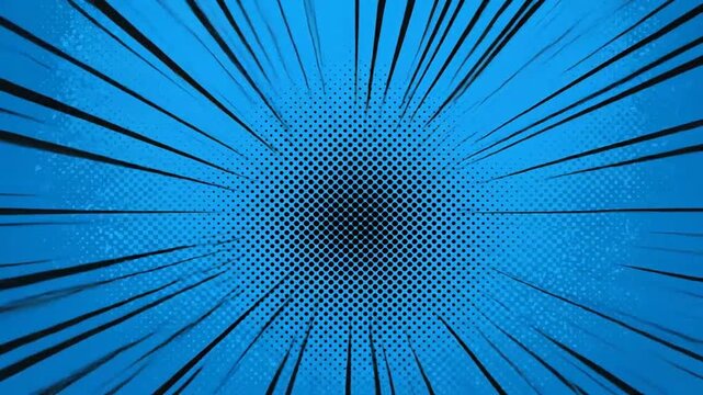 Dynamic comic book style background with radiating lines and halftone dots
