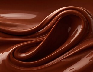 Smooth and Glossy Chocolate Flowing in Rich Texture and Color