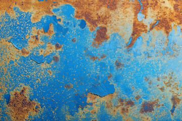 Peeling Blue Paint Rusted Metal Texture