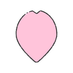 手描きの桜の花びらの線画フレーム素材 - 春･卒入学･日本のイメージのシンプルでかわいい装飾イラスト