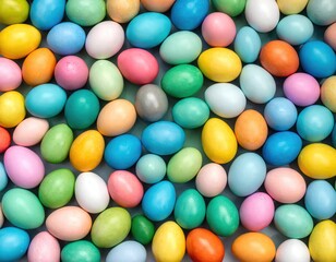 Obraz premium Colorful Easter Eggs on a Bright Background for Spring Celebration
