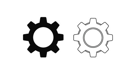 Gear icons set - mechanical symbols Vector