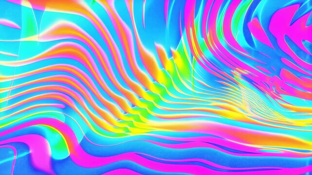 Colorful abstract wave patterns in vibrant hues of pink, blue, and yellow. Ideal for creative projects, digital art, and modern design aesthetics