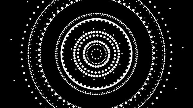 A white spiral design on a black background