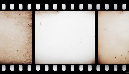 An empty vintage film strip with aged textures and an artistic aesthetic.