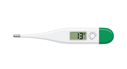 Digital thermometer displaying temperature reading on screen
