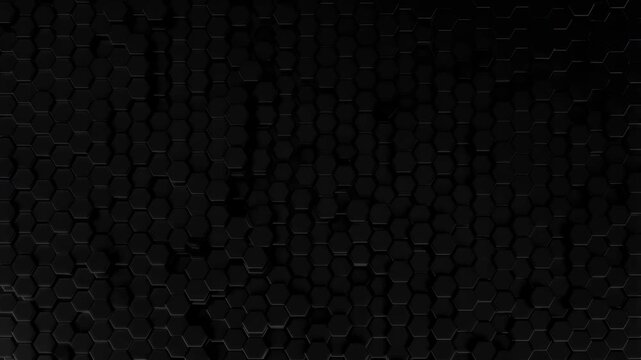 Abstract black hexagonal pattern background. Modern design element for technology, architecture, and digital media applications