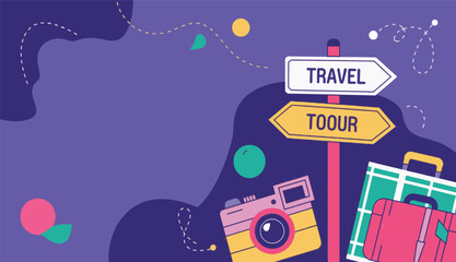 Naklejka premium Travel and Tourism Concept Background