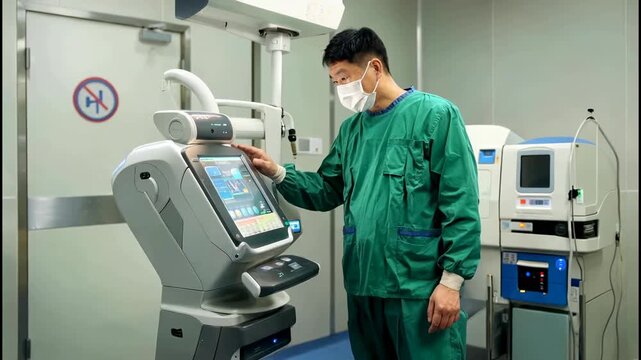 Radiology Technician with Medical Equipment