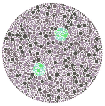 Blue and Yellow Two Dots Vector for Tritanopia Color Blindness Detection