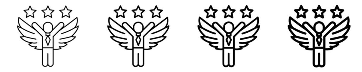 Fototapeta premium Empowerment Wings Icon Set Different Style Collection 