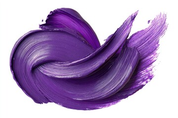 Abstract smear of vibrant purple paint, textured with brushstrokes, isolated on white
