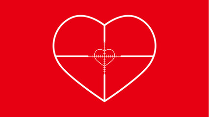 ターゲットラインが入ったハートアイコン｜愛と目標を表すミニマルデザイン