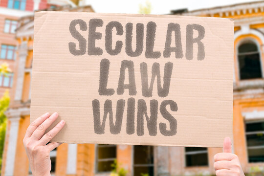 "Secular Law Wins" When secular law prevails over religious doctrine, all citizens tend to gain equal legal standing. SECULAR. LAW. PREVAIL. CITIZEN. EQUAL.