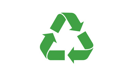 Obraz premium Green recycling symbol on white background for environmental conservation