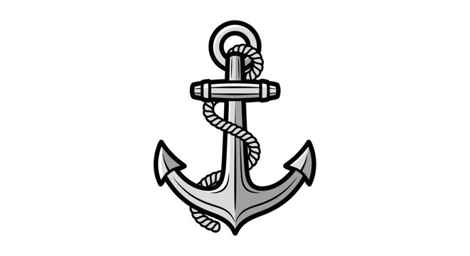 Metallic anchor illustration isolated on white background symbol of hope