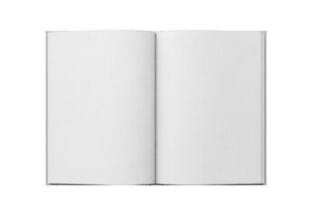 Naklejka premium A blank open notebook with white pages and a gray cover. isolated on transparent background