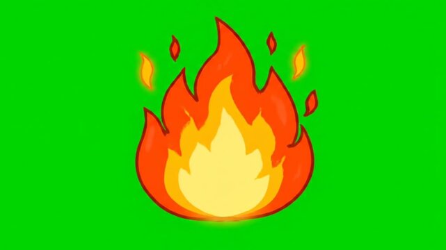 Animated Cartoon Fire Burst Overlay for Television and Film Production.