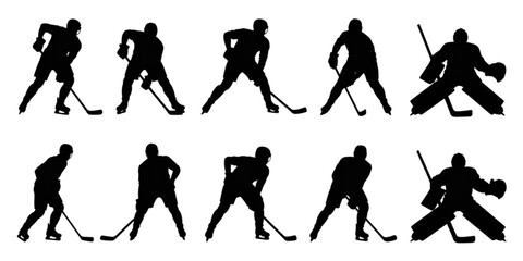 Illustration of a hockey player performing various skating techniques on the ice Vector © AZIFA