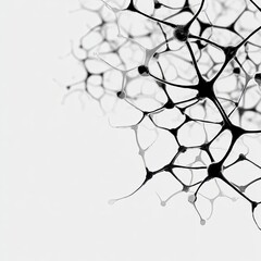 Abstract neural network pattern with interconnected nodes and delicate tendrils