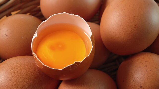 The yolk of a chicken egg 