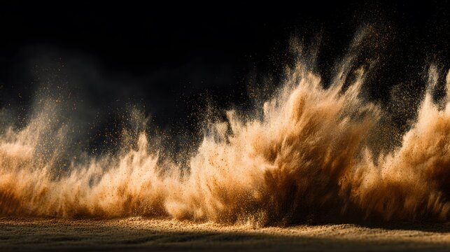 Crunchy wisp of Gofio explode through velvety darkness they surrender their rich toasted nuance like falling leaf desolate desert sand dune clean professional stock photo sharp macro photography style