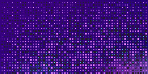 Purple abstract pixel texture bg video screen. Tv pattern background with square noise effect. Futuristic broadcast neon gradient banner for television. Modern vhs led static display element © sholeh