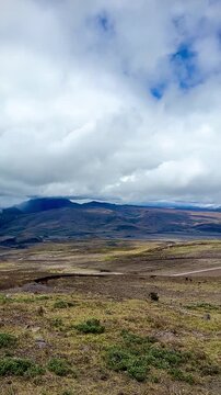Storm Clouds Rolling Through High Paramo Desert in the Andes Mountains (Cotopaxi National Park, Ecuador)