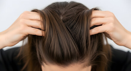 Fototapeta premium Woman Experiencing Scalp Itching