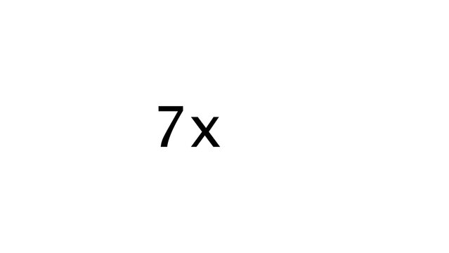 7x symbol for speed or performance concept,Fast forward concept with seven x Text in 4k