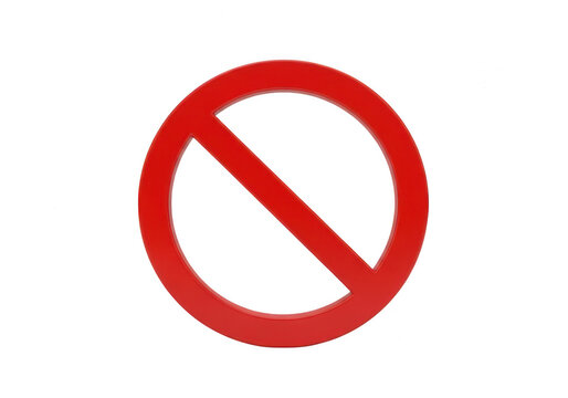 Red circle with a diagonal line through it indicating prohibition or restriction. isolated on transparent background