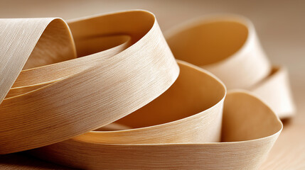 Lime veneer evaporation process showcasing, fine consistent grain soft beige color, wood finishing technique, timber treatment visualization, with copy space