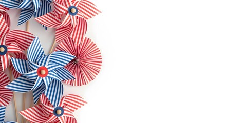 Obraz premium Patriotic pinwheels on white background