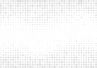 Light grey halftone dots concept abstract retro background. Geometric tech minimal vector design