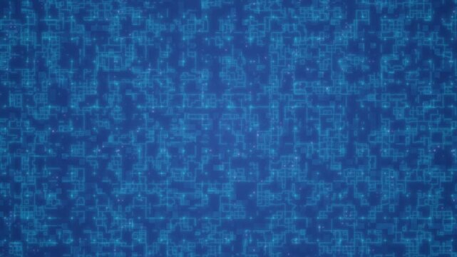 Futuristic technology concept, data and network geometric mosaic grid animetion background