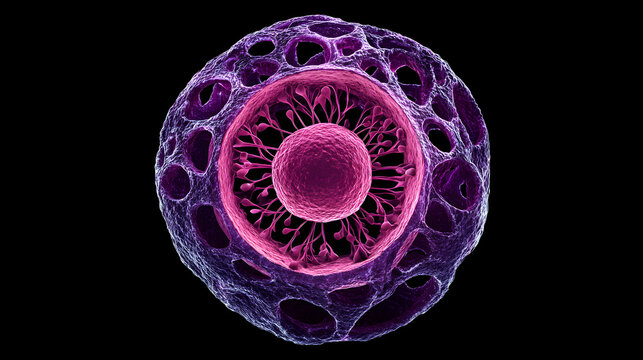Cellular structure with nucleus